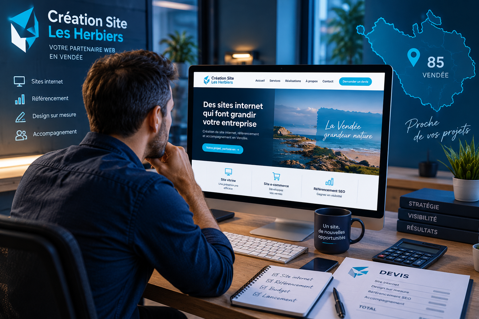 Prix création site internet Vendée (85) en 2026